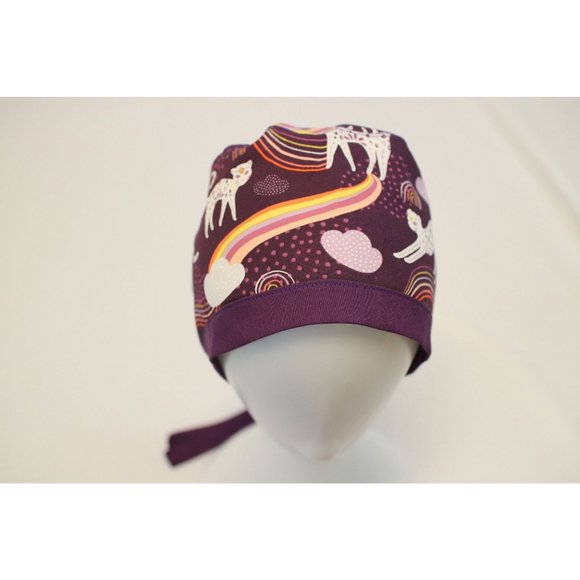 Purple Leopard Surgical Scrub Cap Dentist Vet Chemo Hat - Picture 3 of 5